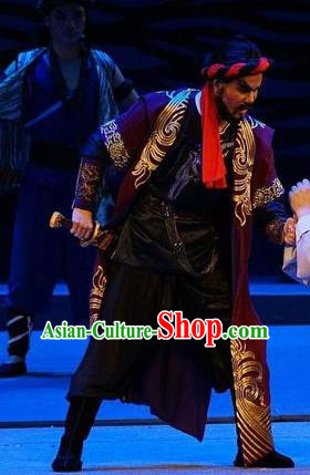 Dan Jia Nv Chinese Guangdong Opera Robber Apparels Costumes and Headwear Traditional Cantonese Opera Brigand Garment Clothing