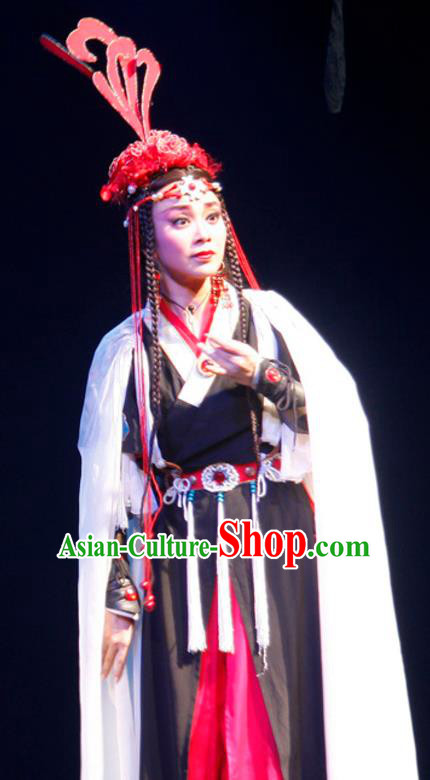 Chinese Historical Drama Princess Hu Die Ancient Miao Nationality Young Lady Garment Costumes Traditional Ethnic Girl Dance Dress Apparels and Headdress