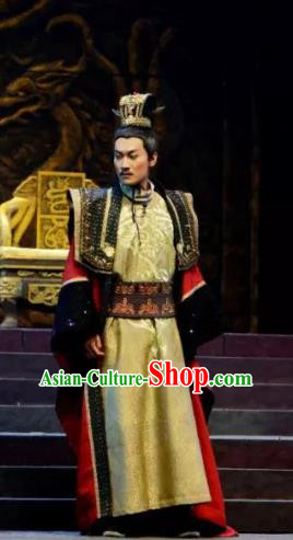 Chinese Traditional Northern Wei Dynasty Emperor Apparels Costumes Historical Drama Bei Wei Feng Yang Ancient Monarch Garment King Tuoba Hong Clothing and Headwear