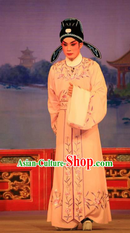 Xu Jiujing Chinese Guangdong Opera Xiaosheng Apparels Costumes and Headwear Traditional Cantonese Opera Young Male Garment Childe You Jin Clothing