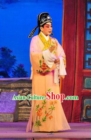 Unhappy Marriage Chinese Guangdong Opera Xiaosheng Apparels Costumes and Headwear Traditional Cantonese Opera Scholar Garment Niche Clothing