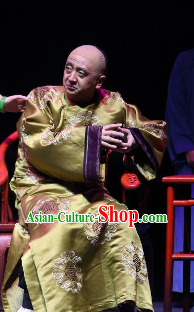 Chinese Traditional Qing Dynasty Elderly Eunuch Apparels Costumes Historical Drama Wang Fu Jing Ancient Garment Xi Ye Clothing and Headwear