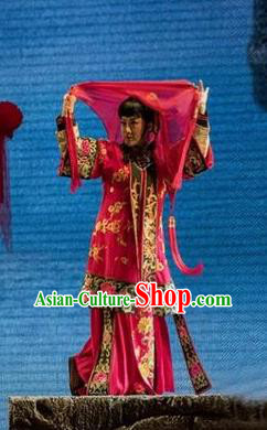 Chinese Sichuan Opera Highlights Bride Garment Costumes and Headdress The Sound of Bell Traditional Peking Opera Hua Tan Dress Actress Ge Laifeng Apparels
