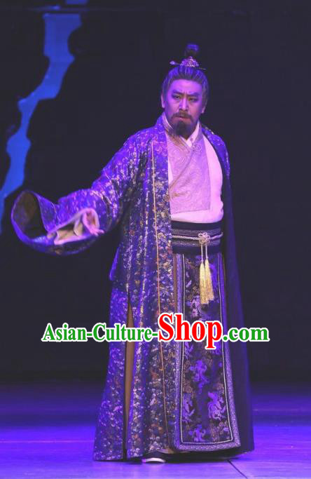 Chinese Traditional Jin Dynasty Official Clothing Stage Performance Historical Drama Guang Ling San Apparels Costumes Ancient Lord Garment and Headwear