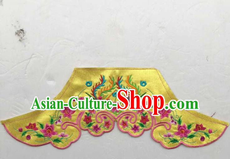 Chinese Traditional Embroidered Flowers Bird Golden Patch Decoration Embroidery Applique Craft Embroidered Bellyband Accessories