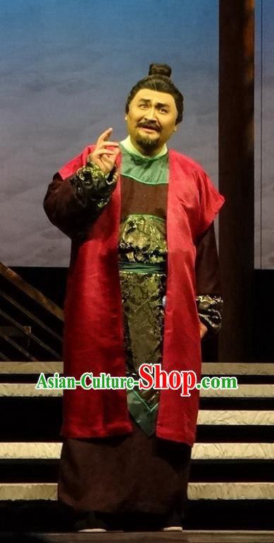 Chinese Traditional Song Dynasty Landlord Clothing Stage Performance Historical Drama Han Wengong Apparels Costumes Ancient Merchant Garment and Headwear