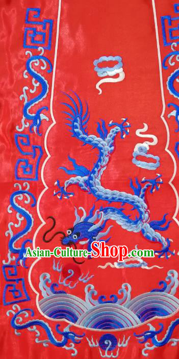 Chinese Traditional Embroidered Dragon Pattern Red Dress Patch Decoration Embroidery Craft Embroidered Accessories