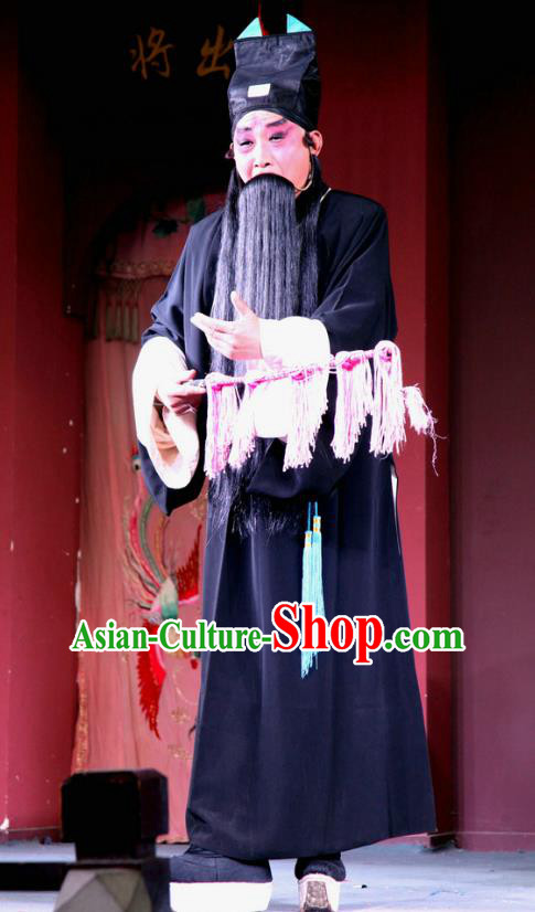 Qiu Hu Xi Qi Chinese Sichuan Opera Elderly Male Apparels Costumes and Headpieces Peking Opera Highlights Laosheng Garment Clothing