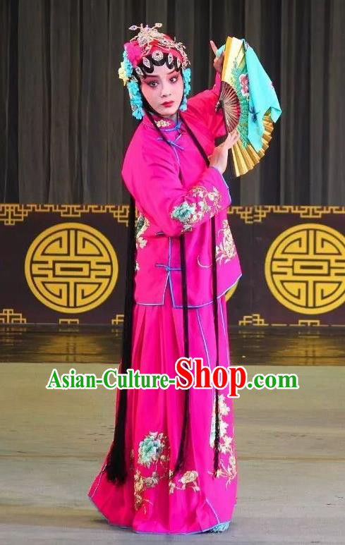 Chinese Sichuan Opera Highlights Garment Hua Tan Costumes and Headdress San Qiao Gua Hua Traditional Peking Opera Actress Dress Young Female Wang Sanqiao Apparels
