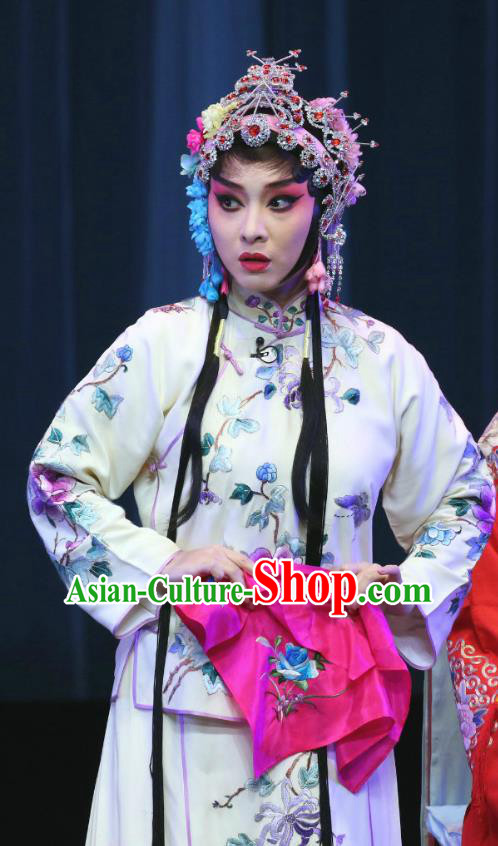 Chinese Sichuan Opera Highlights Diva Lan Xiuying Garment Costumes and Headdress Traditional Peking Opera Hua Tan Dress Actress Apparels