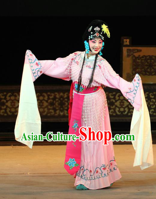 Chinese Sichuan Opera Highlights Rich Lady Garment Costumes and Headdress En Chou Ji Traditional Peking Opera Hua Tan Dress Actress Bu Qiaozhen Apparels