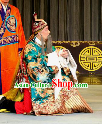 Zhan Huang Pao Chinese Sichuan Opera Official Gao Huaide Apparels Costumes and Headpieces Peking Opera Highlights Laosheng Garment Elderly Male Clothing
