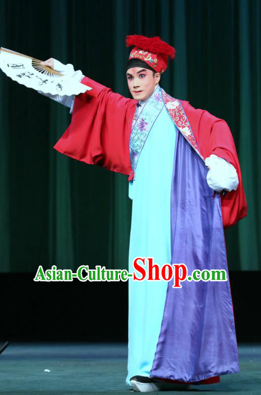 Bai Mian Hu Xiao Fang Chinese Sichuan Opera Young Male Xiao Fang Apparels Costumes and Headpieces Peking Opera Highlights Xiaosheng Garment Brigand Clothing
