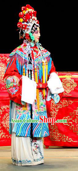 Chinese Sichuan Opera Highlights Hua Tan Fan Lihua Garment Costumes and Headdress Bai Shou Tu Traditional Peking Opera Actress Dress Diva Apparels
