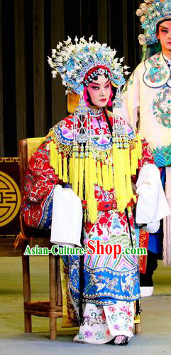 Chinese Sichuan Highlights Opera Empress Garment Costumes and Headdress Traditional Peking Opera Hua Tan Dress Queen Apparels