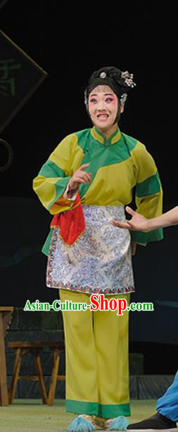 Chinese Sichuan Highlights Opera Country Woman Garment Costumes and Headdress Legend of Chen Mapo Traditional Peking Opera Village Girl Liu Qiaogu Dress Apparels