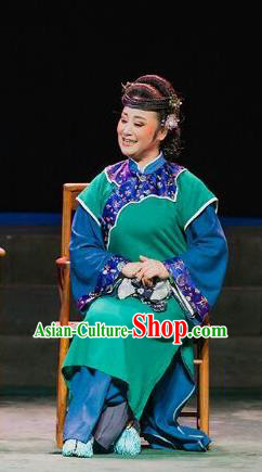 Chinese Sichuan Highlights Opera Dame Guo Xiuyun Garment Costumes and Headdress Gua Yin Zhi Xian Traditional Peking Opera Elderly Female Dress Dame Apparels
