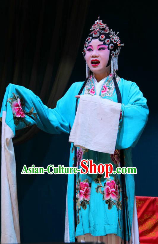 Chinese Sichuan Highlights Opera Young Female Garment Costumes and Headdress Legend of Liu Yuniang Traditional Peking Opera Actress Dress Hua Tan Apparels