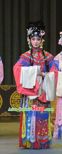 Chinese Sichuan Highlights Opera Court Maid Garment Costumes and Headdress Traditional Peking Opera Female Official Dress Hua Tan Shangguan Wan Er Apparels