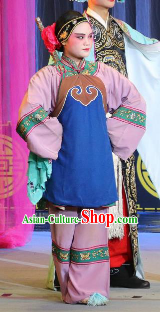 Chinese Sichuan Highlights Opera Old Female Garment Costumes and Headdress Hua Wenfang Qiang Qin Traditional Peking Opera Dame Dress Woman Matchmaker Apparels