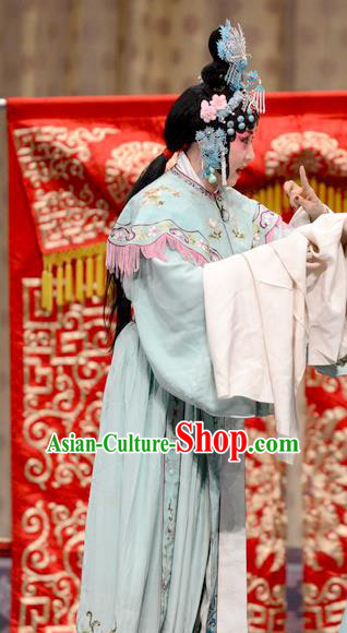 Chinese Hebei Clapper Opera Rich Lady Garment Costumes and Headdress He Feng Qun Traditional Bangzi Opera Actress Dress Hua Tan Liang Luanying Apparels
