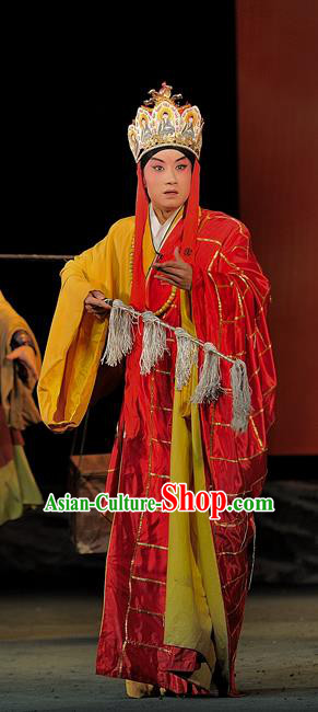 The Mountain of Fire Chinese Sichuan Opera Monk Apparels Costumes and Headpieces Peking Opera Highlights Xuan Zhuang Garment Tang Sanzang Clothing