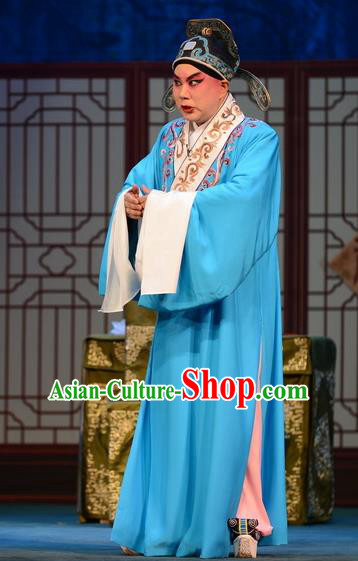 Liu Lanzhi Chinese Bangzi Opera Scholar Jiao Zhongqing Apparels Costumes and Headpieces Traditional Hebei Clapper Xiaosheng Garment Young Male Clothing