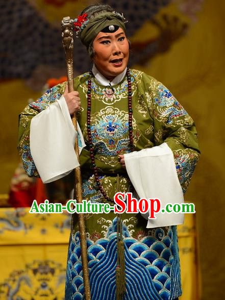 Chinese Hebei Clapper Opera Noble Female Garment Costumes and Headdress Wang Baochuan Traditional Bangzi Opera Elderly Woman Dress Dame Apparels