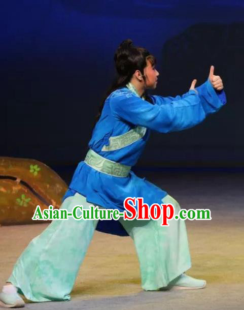 Luo Xiahong Chinese Sichuan Opera Livehand Apparels Costumes and Headpieces Peking Opera Highlights Young Boy Garment Servant Clothing