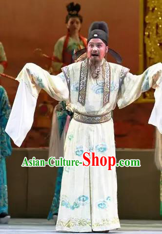 Shi Jiu Taibai Chinese Sichuan Opera Li Bai Apparels Costumes and Headpieces Peking Opera Highlights Scholar Garment Elderly Male Clothing