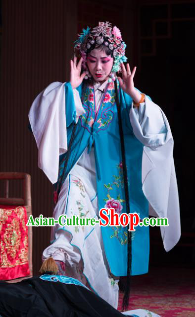 Chinese Sichuan Highlights Opera Hua Tan Zhang Meiying Garment Costumes and Headdress Traditional Peking Opera Actress Dress Diva Apparels