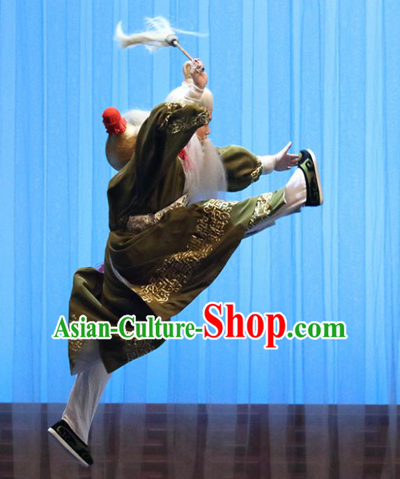 Liu Ling Drunk Chinese Bangzi Opera Elderly Male Apparels Costumes and Headpieces Traditional Hebei Clapper Opera Laosheng Garment Clothing