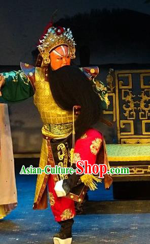 Tai Cheng Liu Chinese Bangzi Opera General Xiao Baoyin Apparels Costumes and Headpieces Traditional Hebei Clapper Opera Painted Role Garment Armor Clothing
