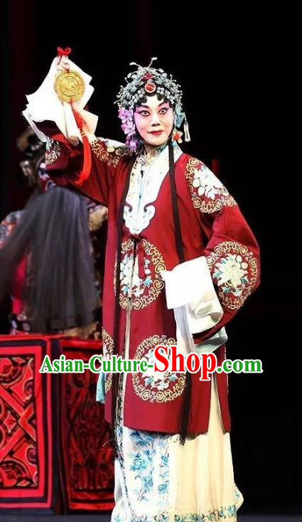 Chinese Hebei Clapper Opera Young Mistress Garment Costumes and Headdress Chun Qiu Bi Traditional Bangzi Opera Hua Tan Dress Actress Apparels