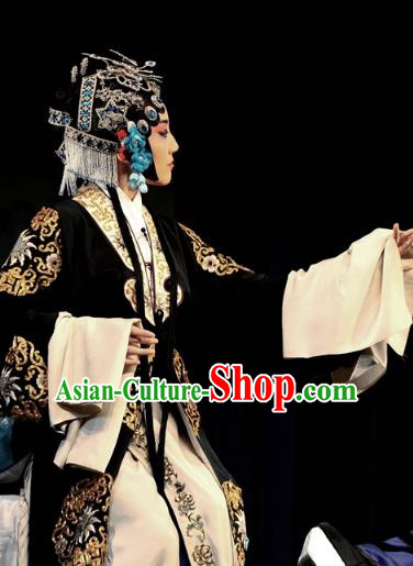 Chinese Hebei Clapper Opera Young Female Garment Costumes and Headdress The Butterfly Chalice Traditional Bangzi Opera Actress Dress Apparels