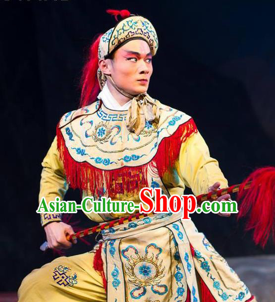 The Lotus Lantern Chinese Bangzi Opera Soldier Apparels Costumes and Headpieces Traditional Hebei Clapper Opera Takefu Garment Wusheng Clothing