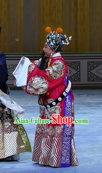 In Extremely Good Fortune Chinese Bangzi Opera Monarch Apparels Costumes and Headpieces Traditional Hebei Clapper Opera Elderly Male Garment Lord Liu Bei Clothing