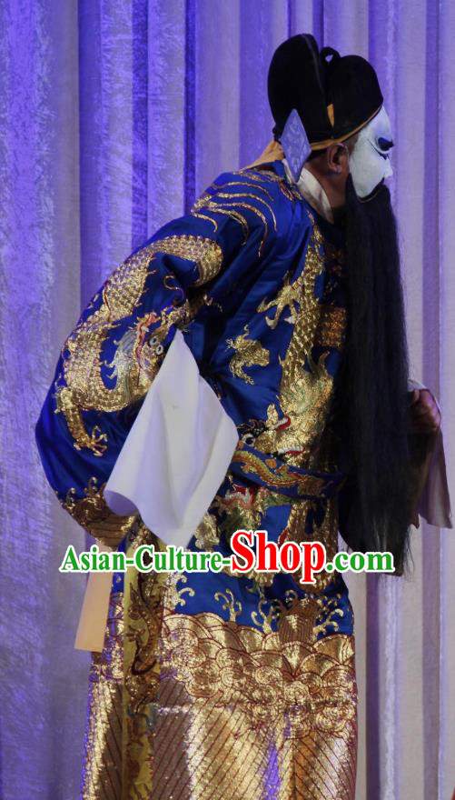Chinese Bangzi Opera Jing Role Apparels Costumes and Headpieces Traditional Shanxi Clapper Opera Elderly Male Garment Official Clothing