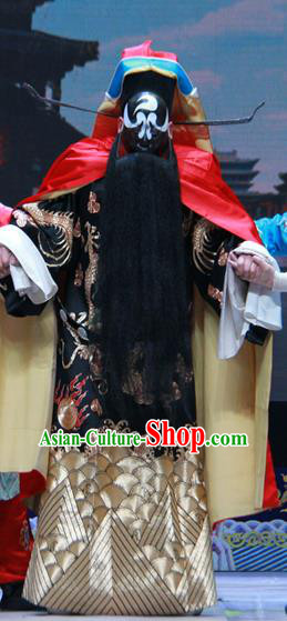 Loyal To Imperial Family Chinese Bangzi Opera Official Bao Zheng Apparels Costumes and Headpieces Traditional Shanxi Clapper Opera Jing Role Garment Clothing