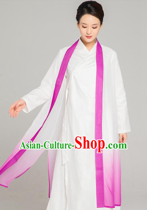 Asian Chinese Traditional Tang Suit Rosy Chiffon Cloak Martial Arts Costumes China Kung Fu Upper Outer Garment Cardigan for Women