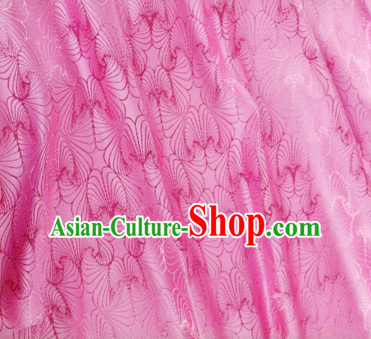 Asian Chinese Traditional Conch Pattern Design Pink Brocade Fabric Silk Tapestry Tang Suit Material