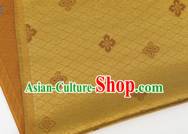 Japanese Traditional Sorbus Pattern Design Golden Brocade Fabric Silk Material Traditional Asian Japan Kimono Nishijin Satin Tapestry