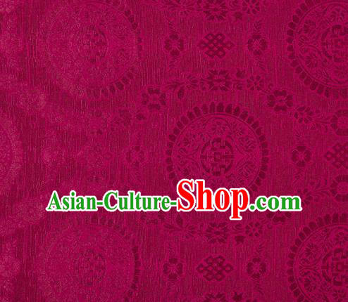 Chinese Classical Lucky Pattern Design Wine Red Brocade Silk Fabric Tapestry Material Asian Traditional DIY Tibetan Robe Satin Damask