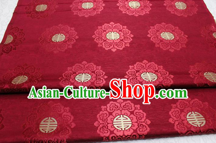 Chinese Mongolian Robe Classical Pattern Design Red Brocade Asian Traditional Tapestry Material DIY Satin Damask Drama Silk Fabric