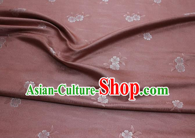 Chinese Classical Blossom Pattern Design Brownish Pink Brocade Silk Fabric DIY Satin Damask Asian Traditional Qipao Dress Tapestry Material