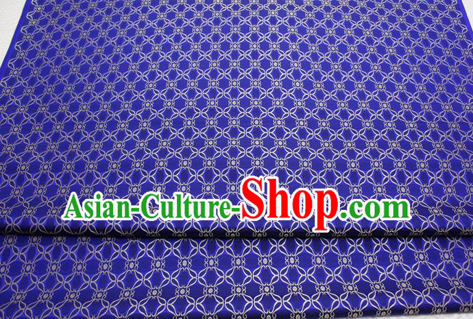 Chinese Mongolian Robe Classical Pattern Design Royalblue Brocade Asian Traditional Tapestry Material DIY Satin Damask Silk Fabric