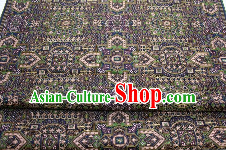 Chinese Classical Pattern Design Navy Nanjing Brocade Asian Traditional Tapestry Mongolian Robe Material DIY Satin Damask Silk Fabric