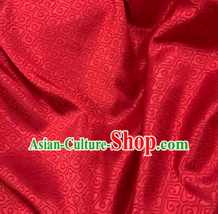 Chinese Hanfu Dress Traditional Cloud Pattern Design Red Satin Fabric Silk Material Traditional Asian Brocade Tapestry