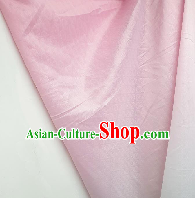 Top Quality Chinese Classical Androsace Pattern Pink Satin Fabric Traditional Asian Hanfu Dress Jacquard Cloth Silk Material Traditional Tapestry