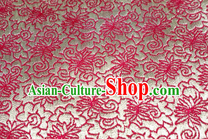 Chinese Classical Sesame Flower Pattern Design Red Brocade Fabric Asian Traditional Tapestry Material DIY Satin Cloth Damask